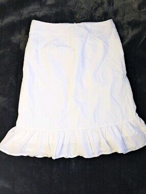 White Soft Lined Skirt Medium Size